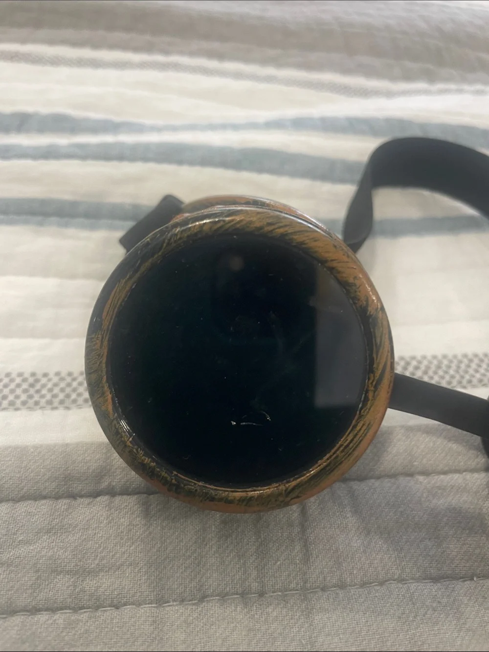 Steampunk Round Goggles in Brown with Black Lenses